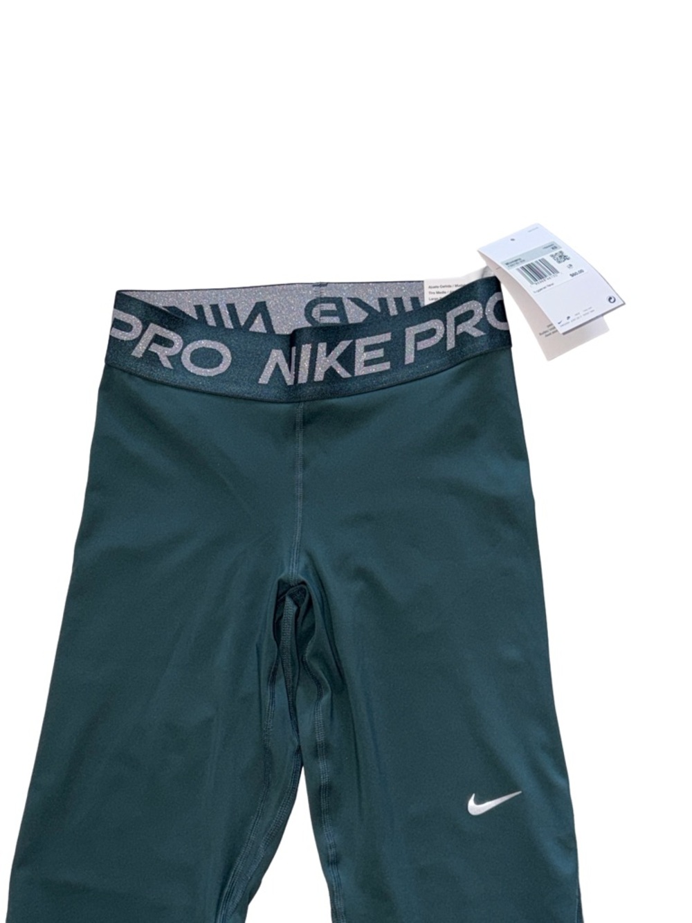 Nike Pro Dri-Fit Women's Deep Jungle Green Mid Rise 7/8 Shine Leggings, XS, NWT - Picture 8 of 12